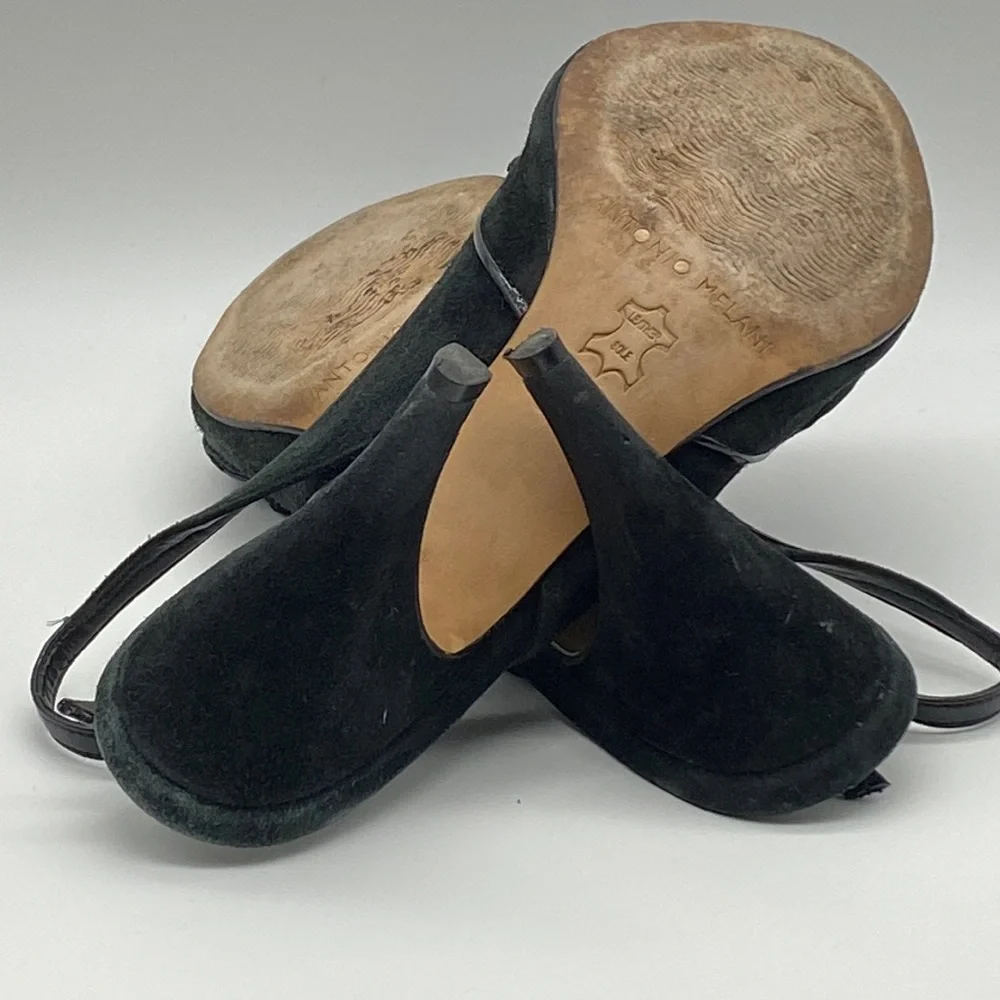 Antonio Melani Black Suede Healed Stiletto Sandal with Bows size 6.5, the go to - Picture 11 of 11